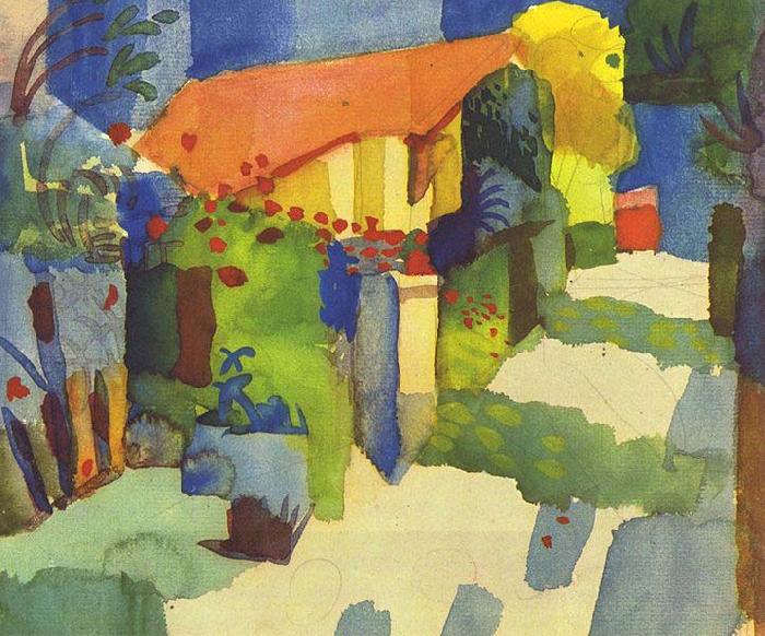 August Macke Haus im Garten oil painting picture